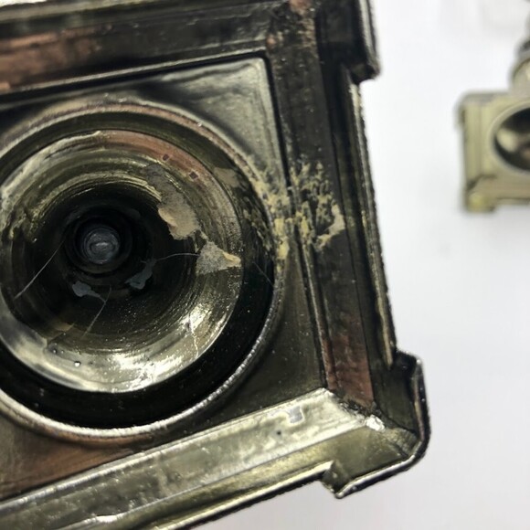 Vintage Set of 2 Metal and Glass Votive Candle Holders Stands Pewter Silver - Picture 10 of 13